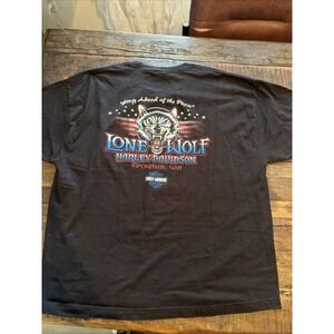 Harley Davidson T Shirt Spokane Wa Line Wolf Christmas 2XL!